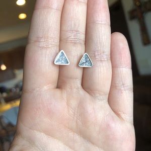Triangle Cubic Zirconia stud earrings